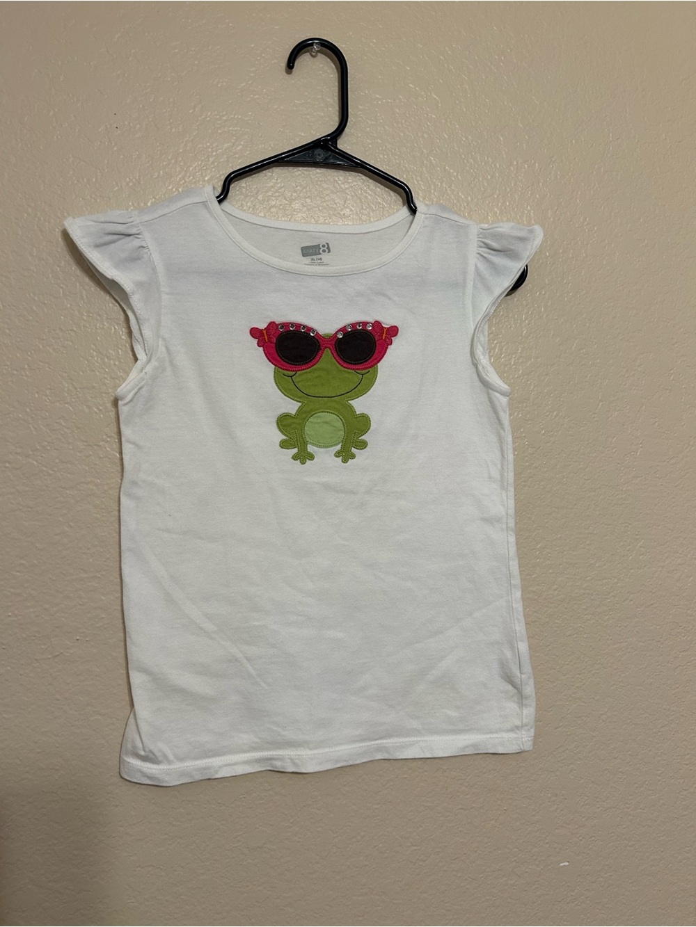 Crazy 8 Size XL 14 White Frog Glasses  Short Sleeve Tee L Shirt Girls